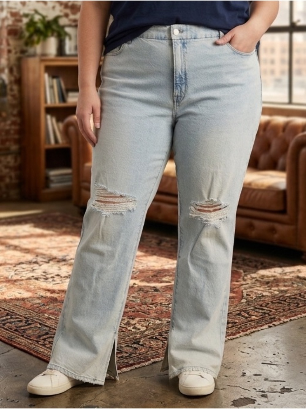 Good American Acid-wash Ripped Jeans N258-18